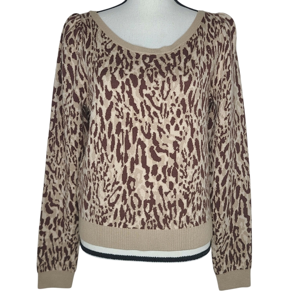 Anthropologie Maeve Puff-Sleeve Pullover Sweater Large OB1987557 NWT